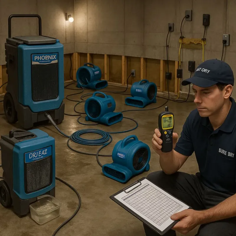 Structural Drying and Dehumidification process in Bealeton, VA
